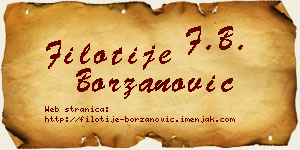 Filotije Borzanović vizit kartica
